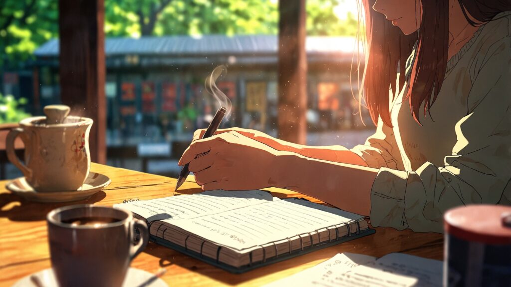 cozy cafe in the soft glow