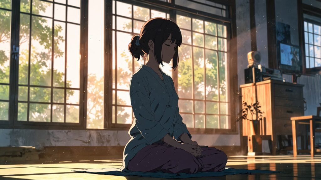 silhouette of a young woma