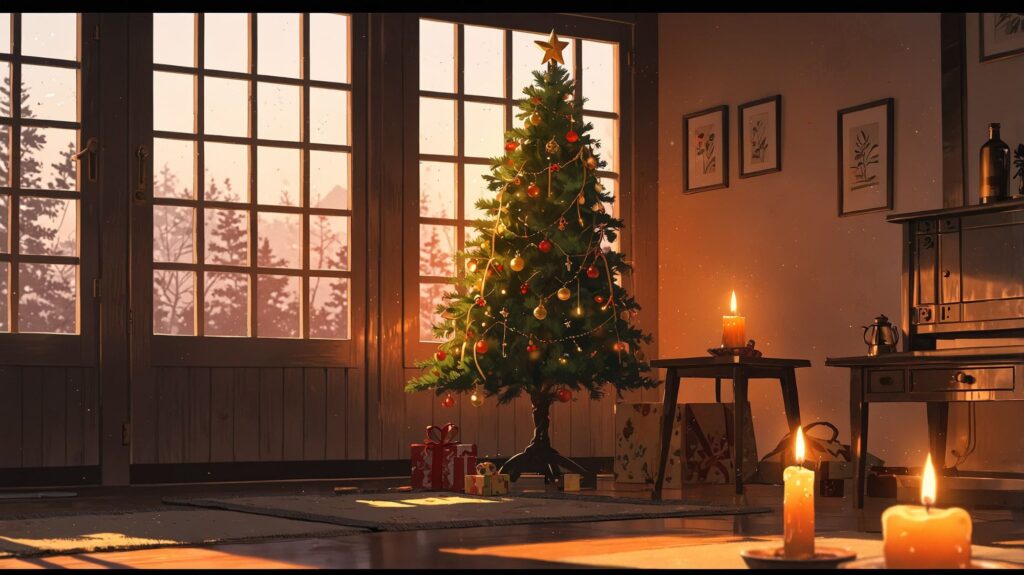 クリスマスイブの静かな灯り