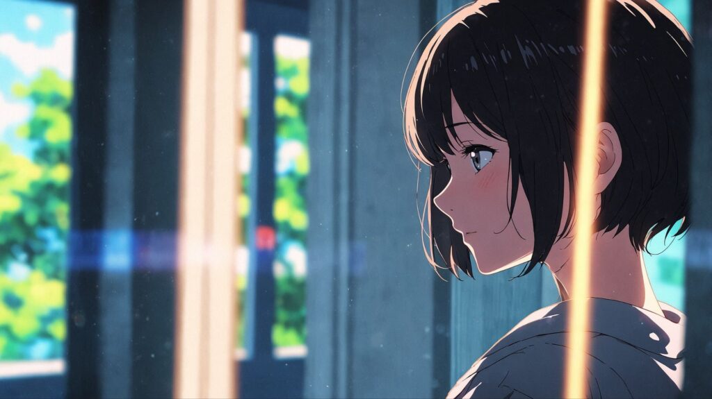 希望-女性-窓辺を見る姿