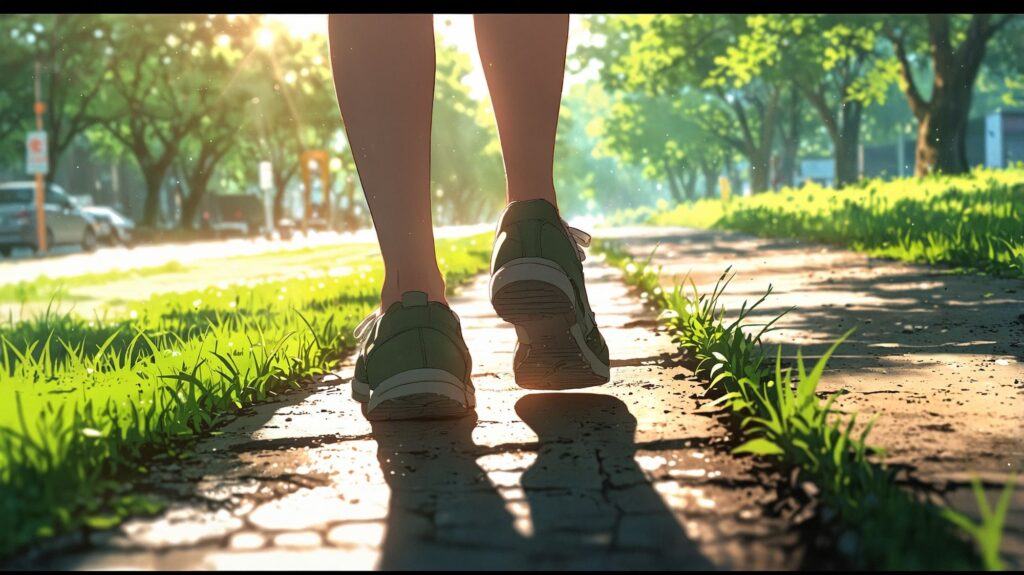 朝の軽やかな散歩
