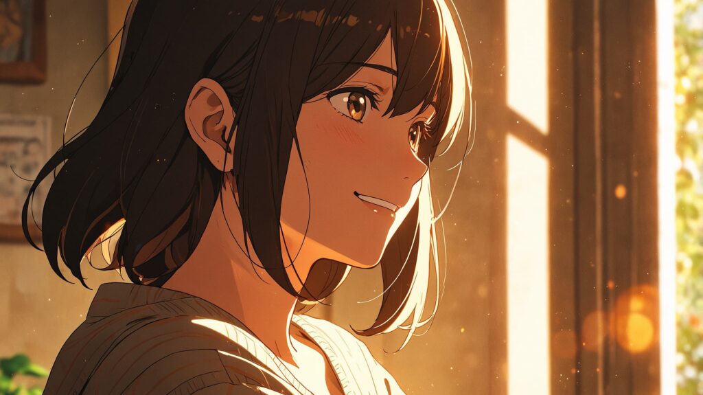 朝日-微笑む-女性