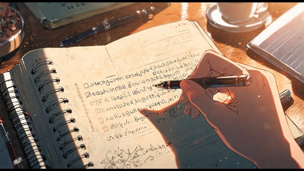 モーニングページを書く手元