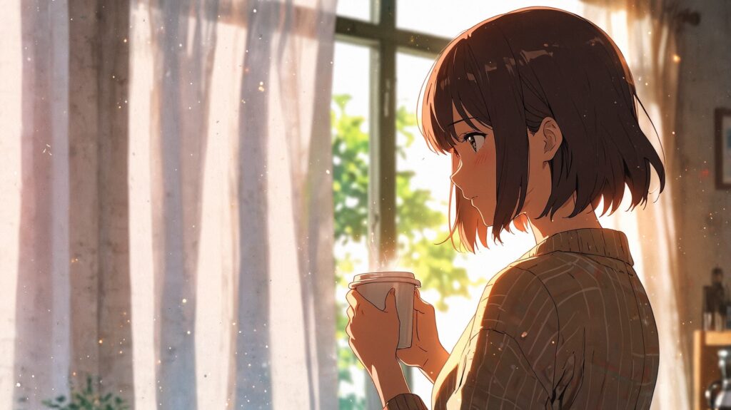 朝の窓辺での静かな内省