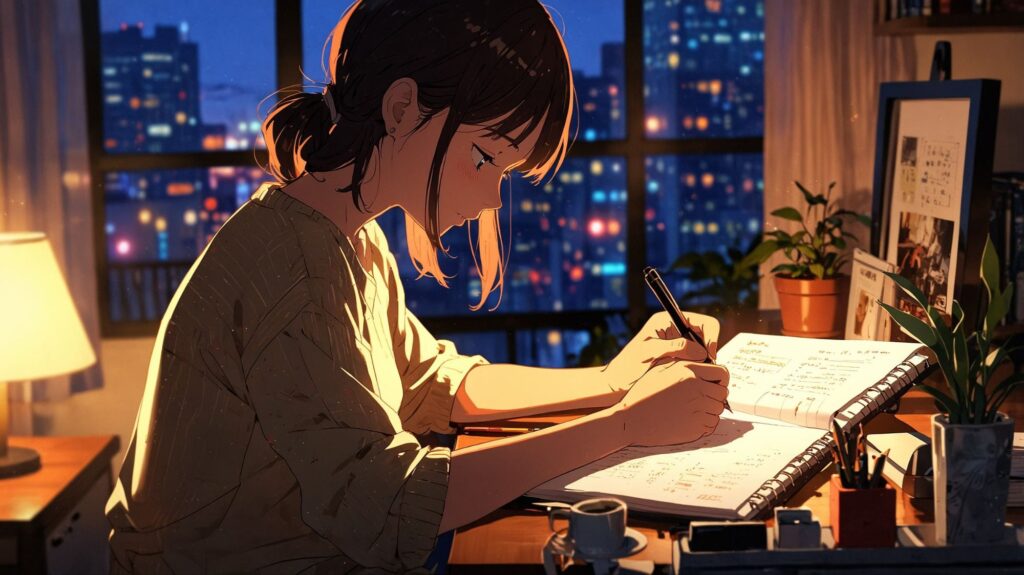 寝る前の手帳タイム