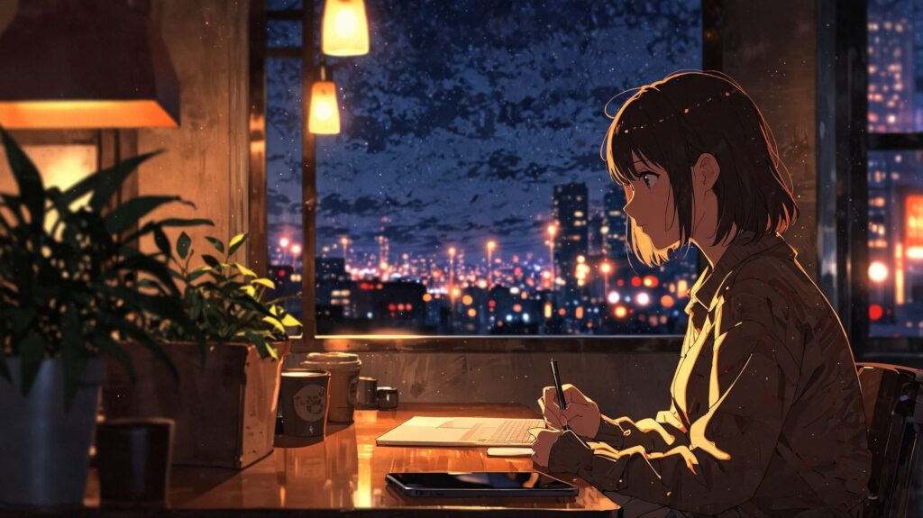 夜カフェの静かな副業時間