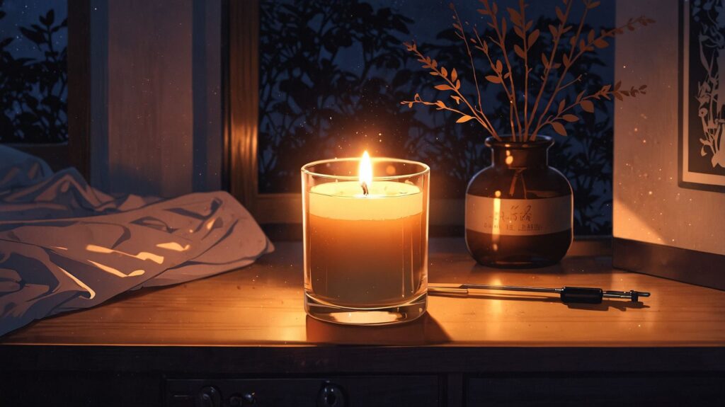 夜の癒しとアロマキャンドル
