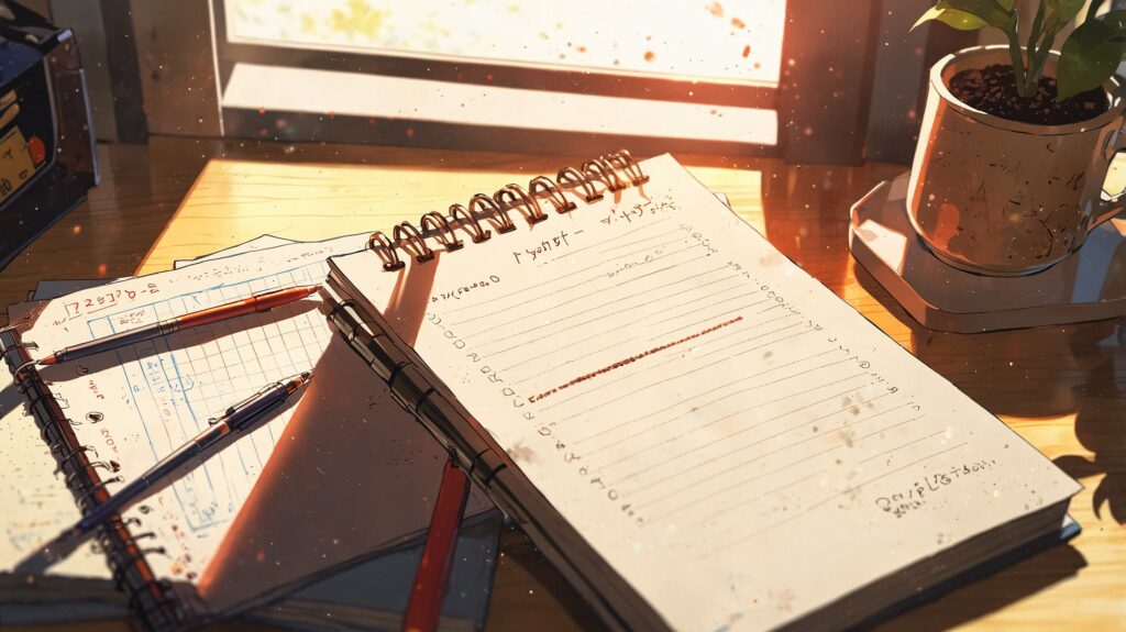 ノートとペンの静かな朝