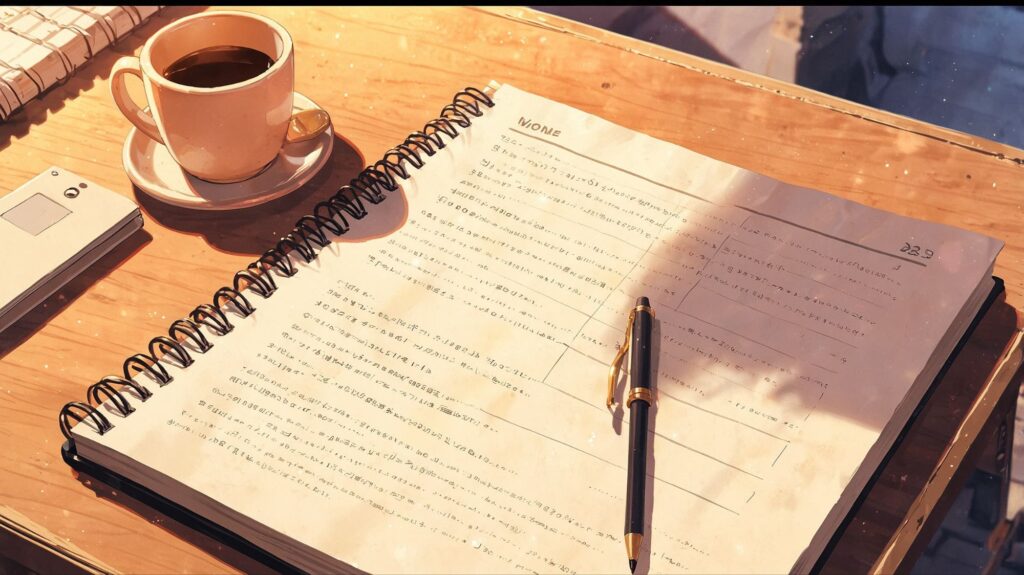 疑問符のある朝のノート