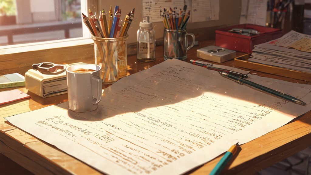 朝-デスク-消し跡-ToDo