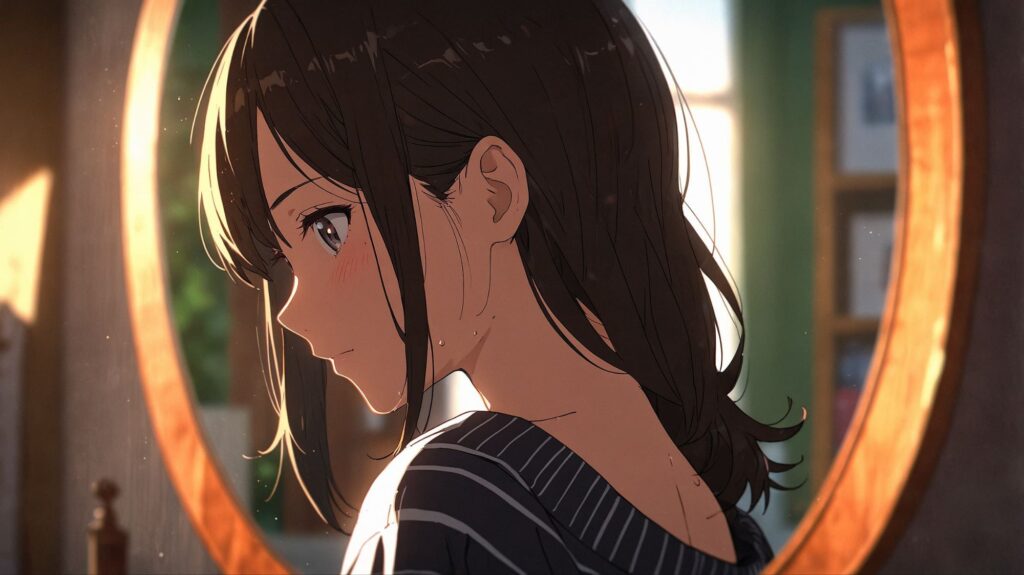 鏡の前の自己労い