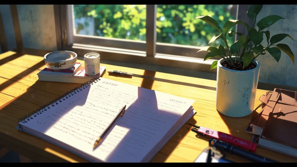 シンプルな机と疑問