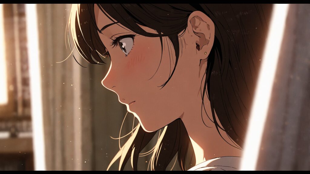 朝日の静かな希望の横顔