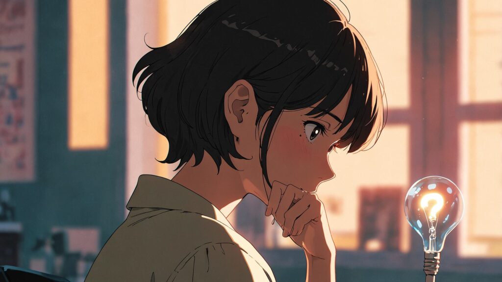 女性-疑問-気づき-朝