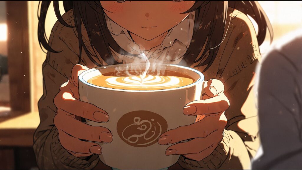 新しい一日と温かいコーヒー