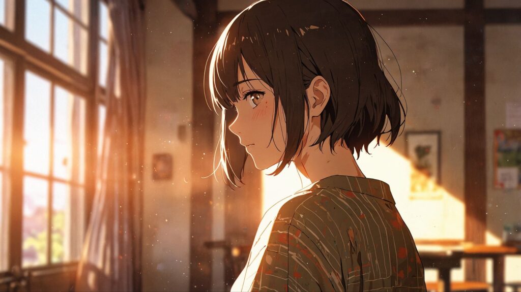 女性-深呼吸-朝の光