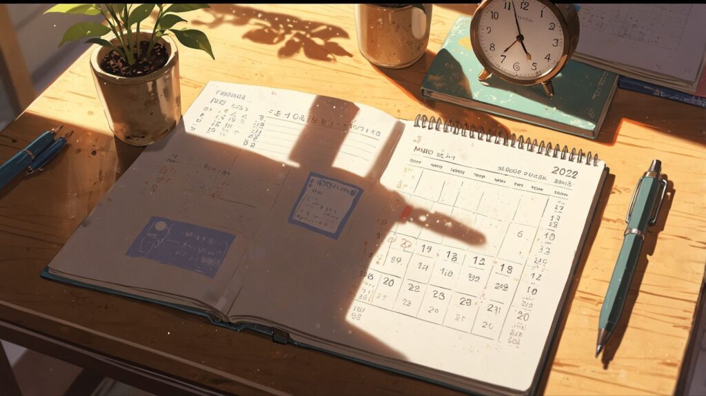 落ち着いた計画と時間