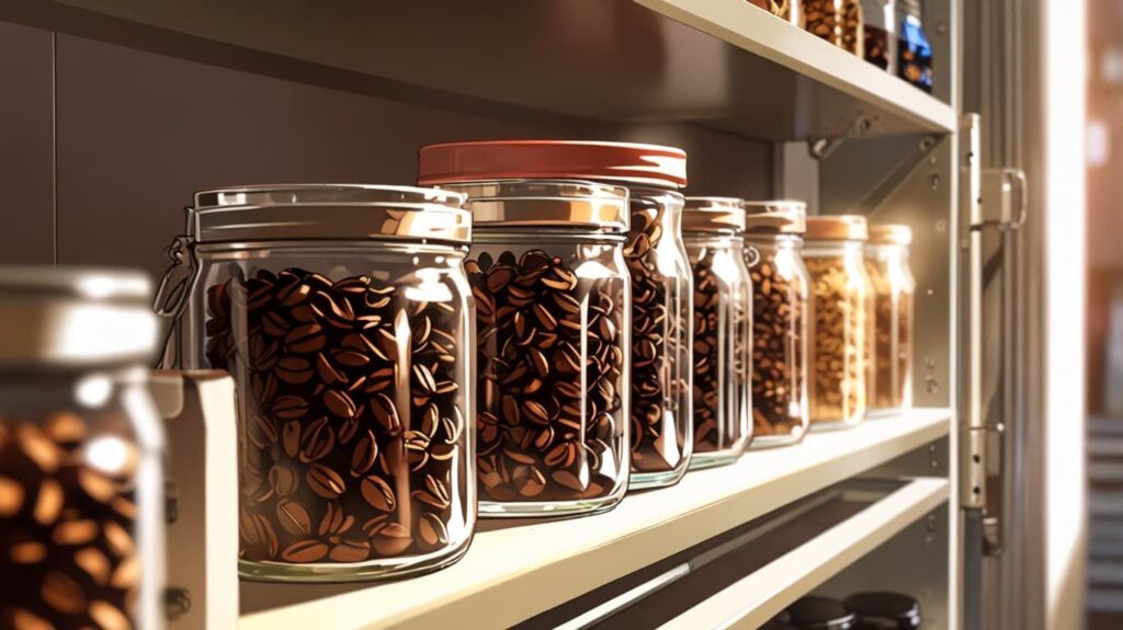 密閉容器に入ったコーヒー豆