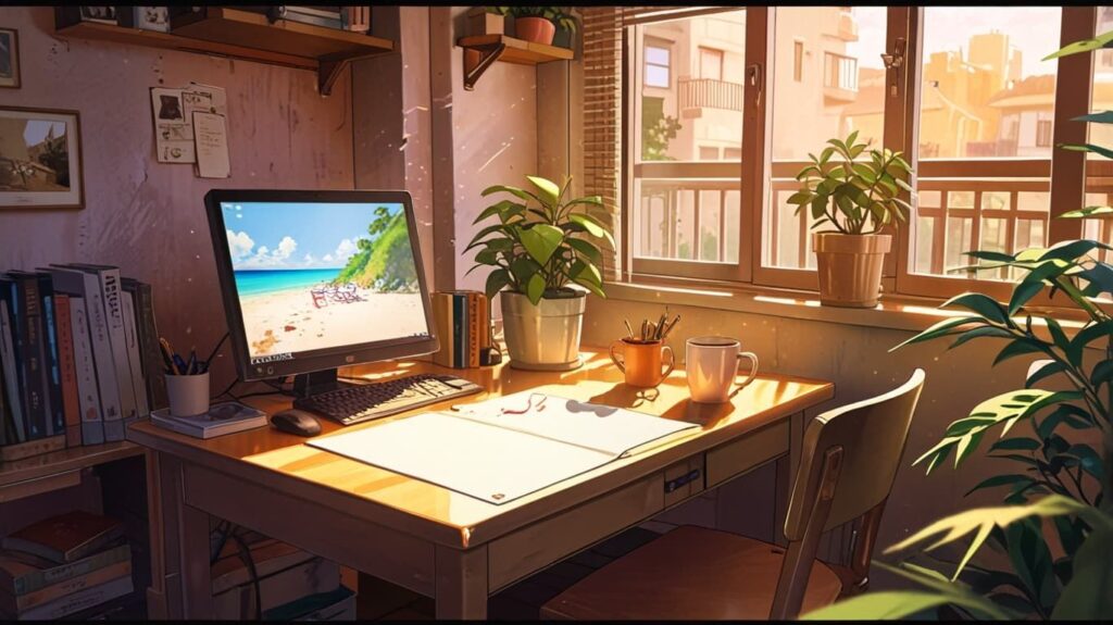 コーヒーとノート 心地よい空間
