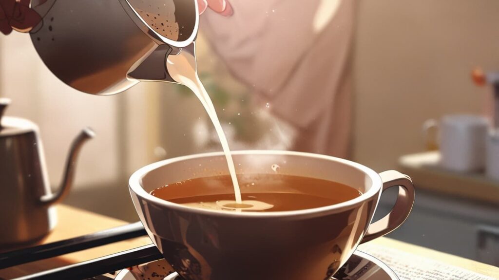 ハンドドリップでお湯を注ぐ瞬間