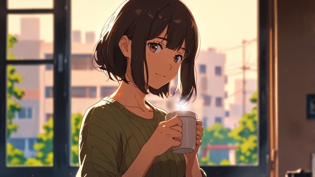 朝日に包まれた希望の微笑み