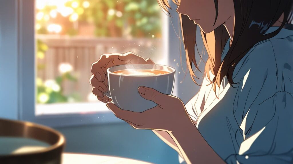 窓辺の白湯と静かな時間