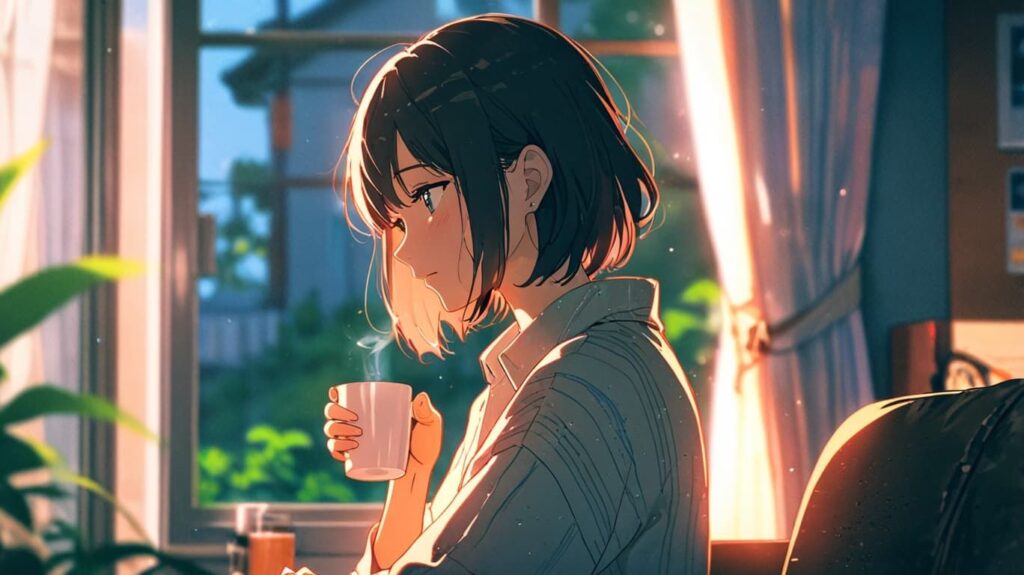 朝の窓辺と音楽の安らぎ