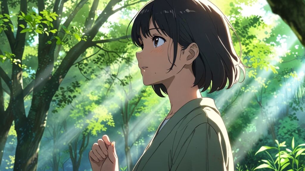 自然の中で深呼吸
