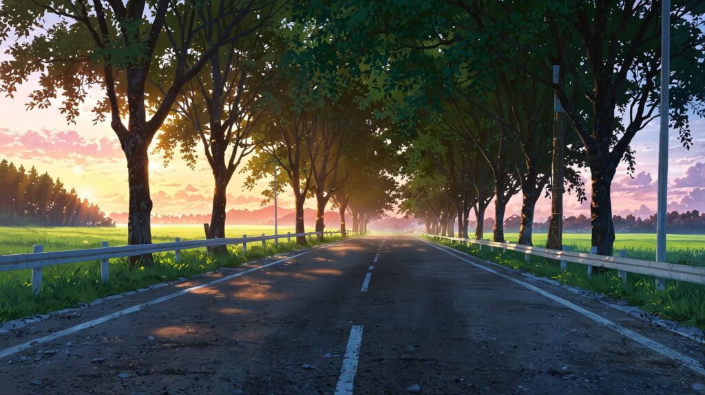 ゆるやかに続く道