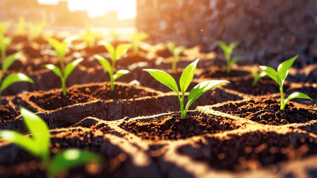 少しずつ育つ植物