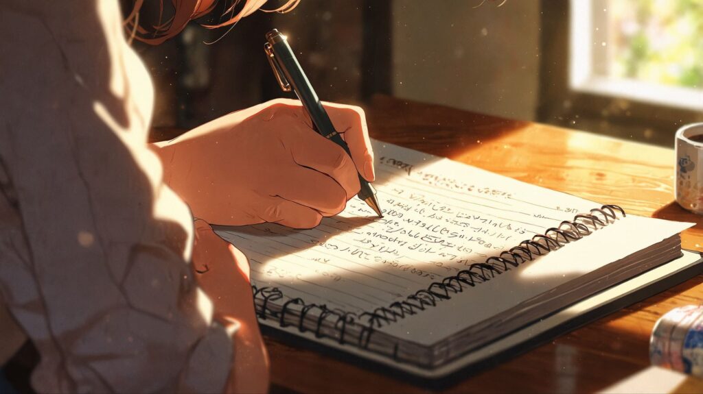 小さな一歩を書く手