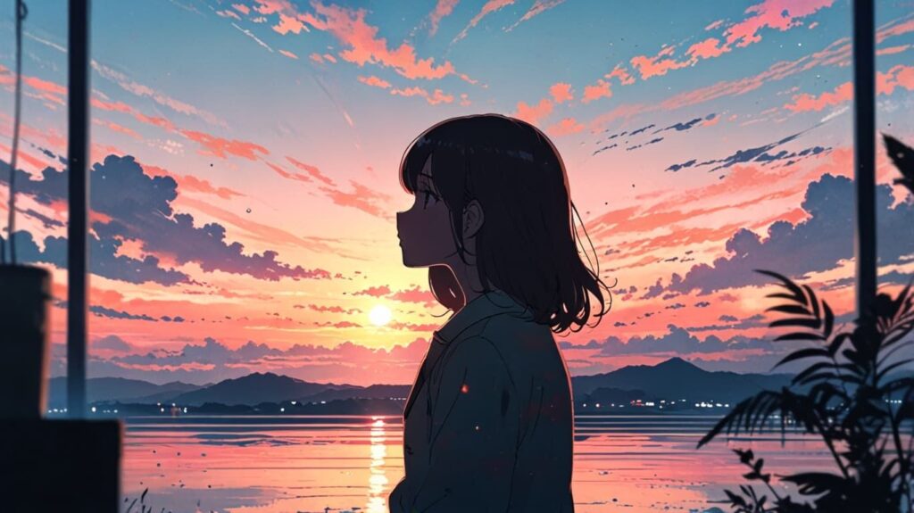 夕暮れと希望のシルエット