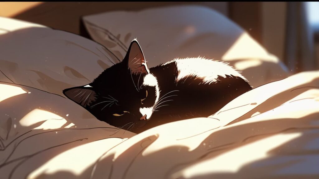 黒猫と冬の静かなぬくもり