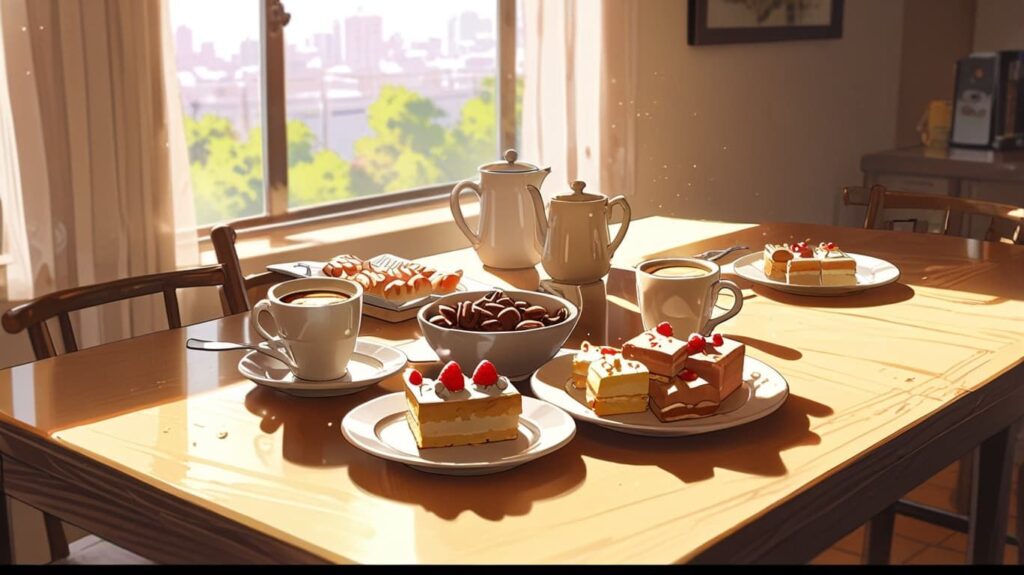 朝のコーヒーペアリングテーブル