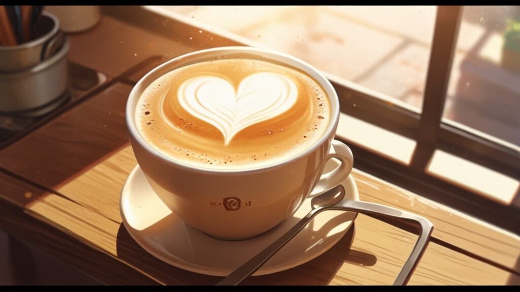 朝のハートラテアート