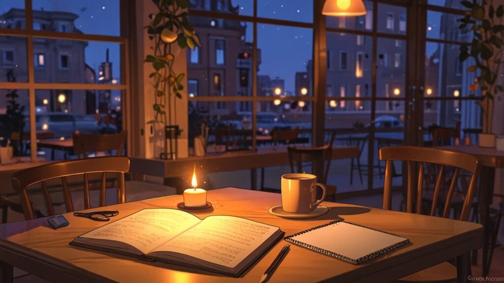 カフェ風空間とノートの安心感