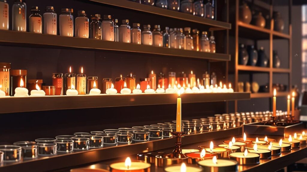 キャンドル形状のディスプレイ