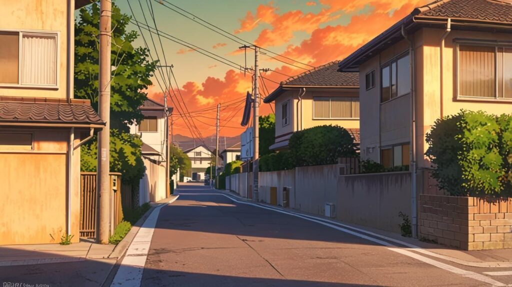 やわらかな夕方の光の街
