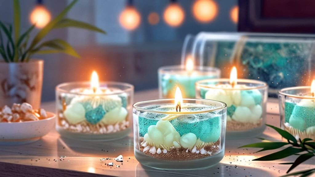 海のようなジェルキャンドル