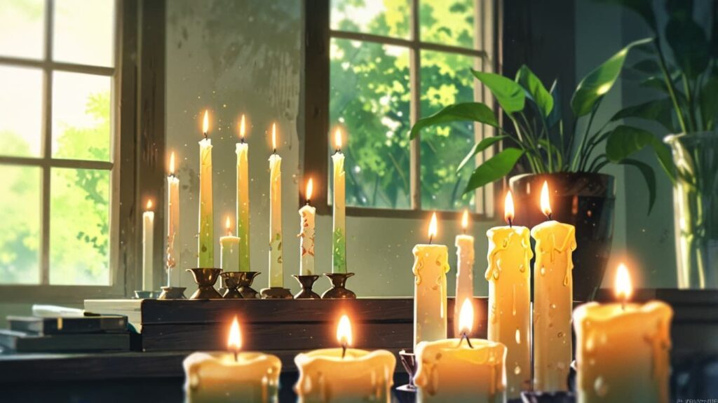 朝の窓辺のキャンドル選び