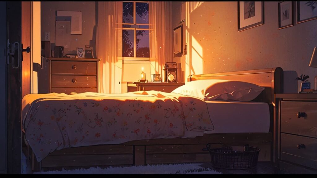 寝室キャンドル 静かな夜