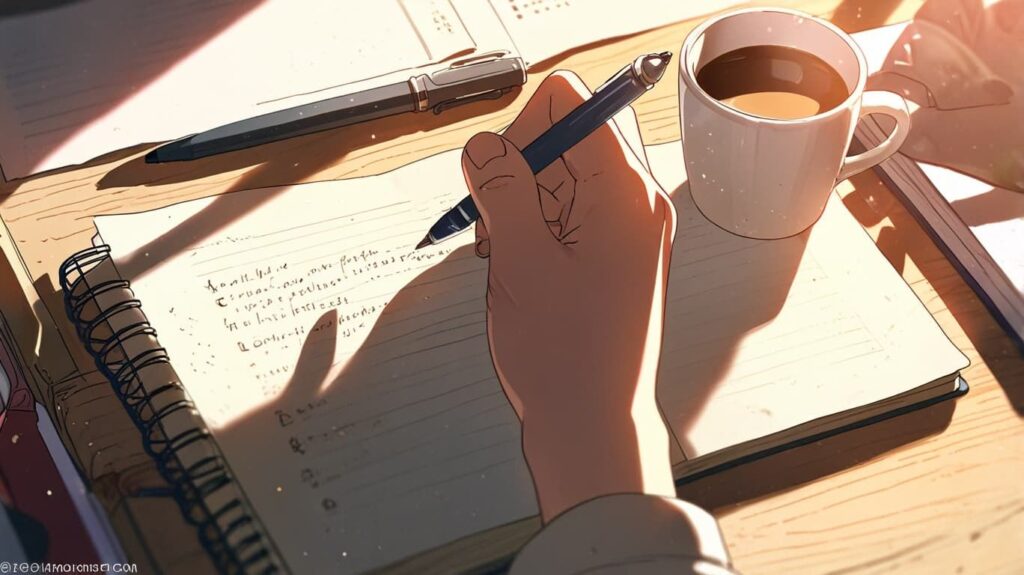 朝の静かな書く習慣
