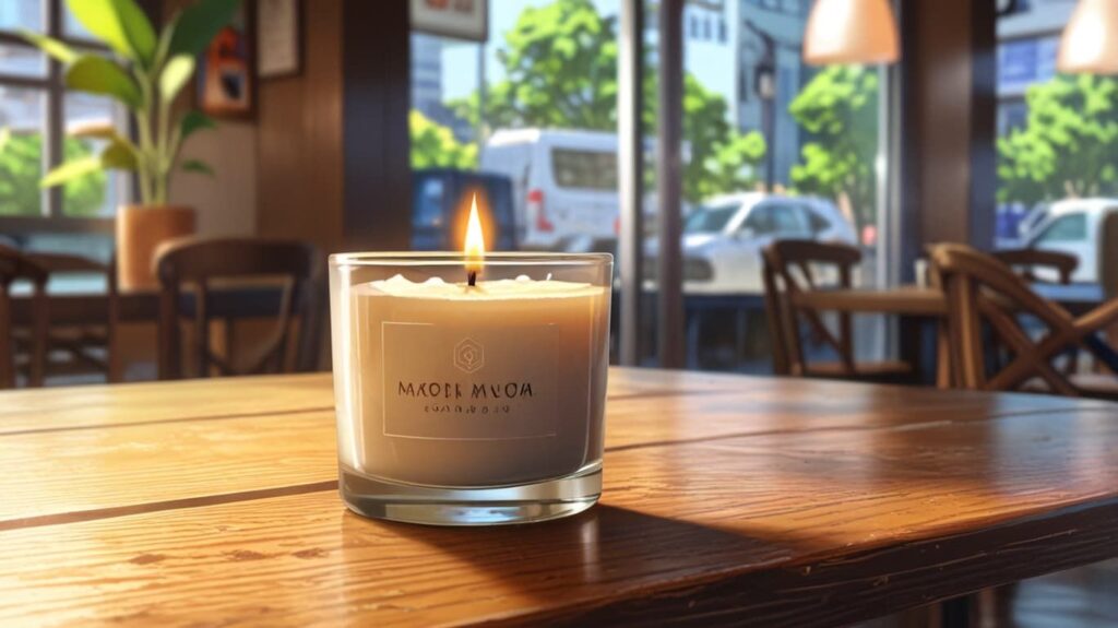 カフェで並ぶキャンドルブランド