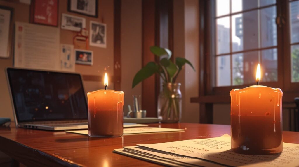 デスクキャンドル 集中の空気