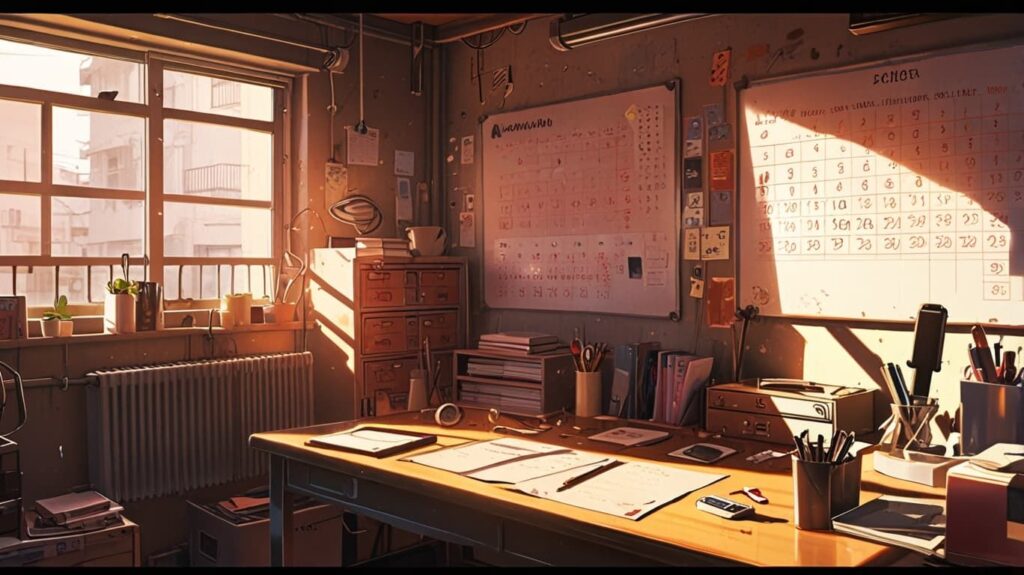 散らかった習慣とカレンダーのバツ