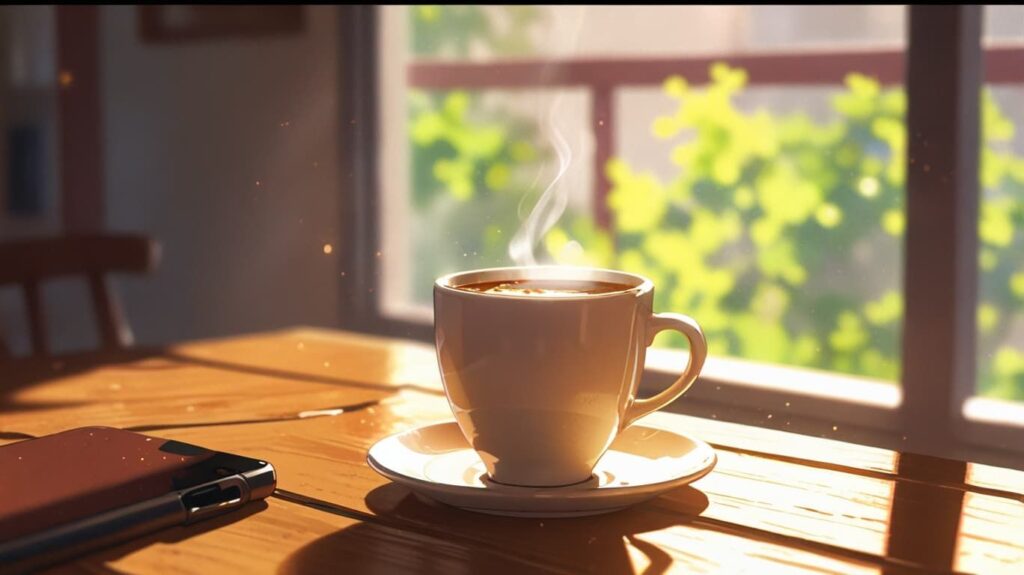 静かな朝のコーヒー解放