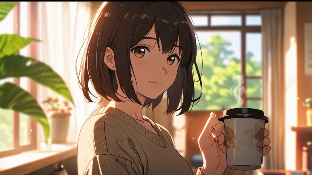 朝のやわらかな癒しの微笑み