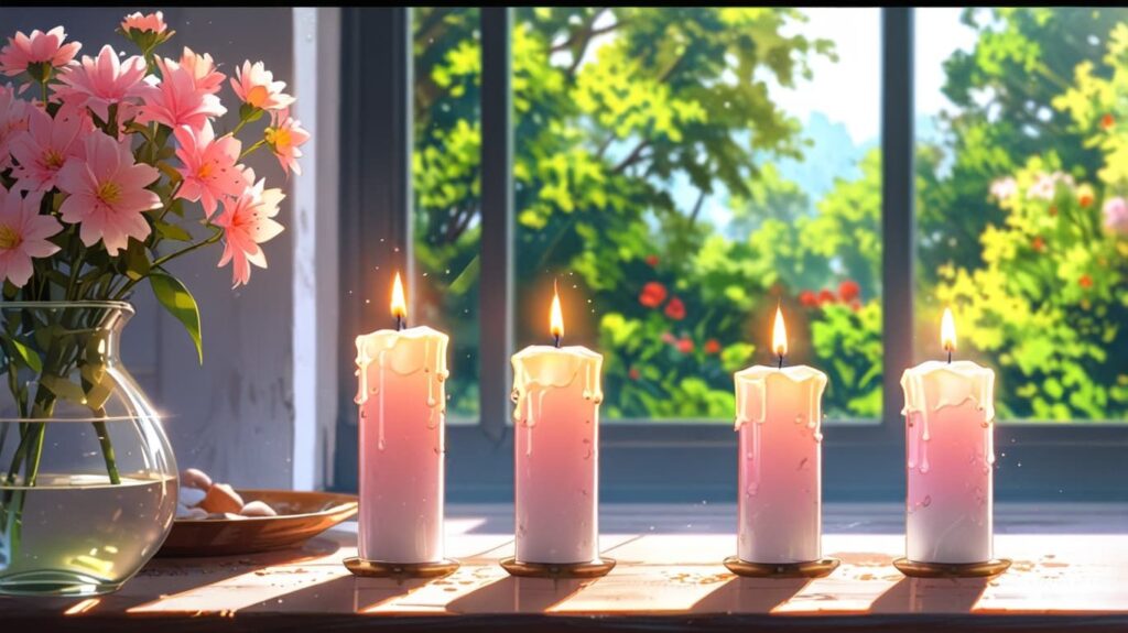 春の窓辺キャンドル