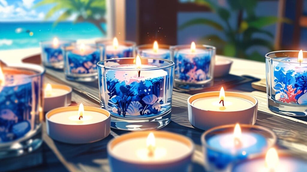 夏のガラスキャンドル