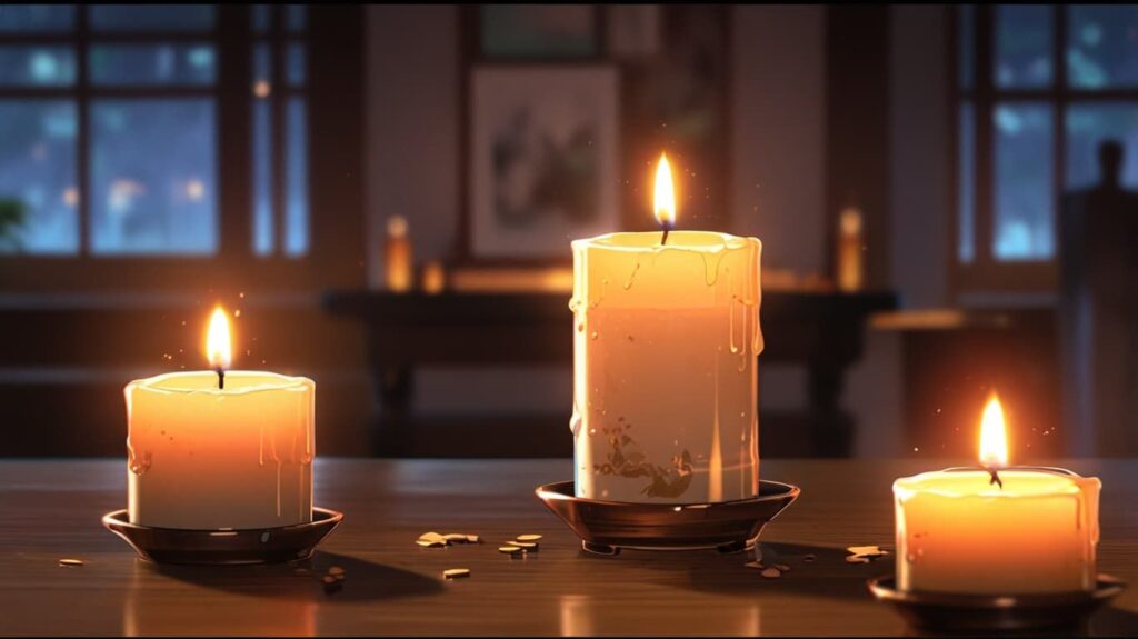 三角配置キャンドル